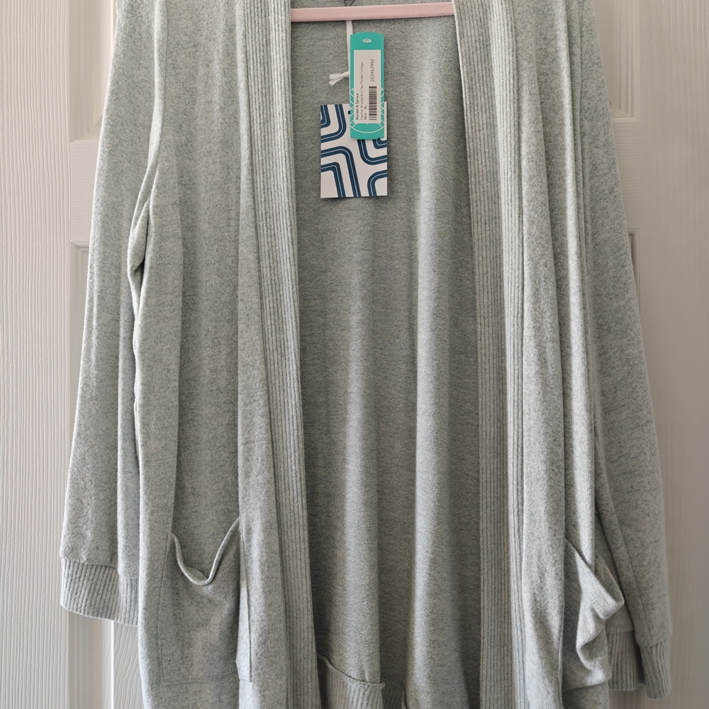 Market & Spruce Light Gray Open Cardigan